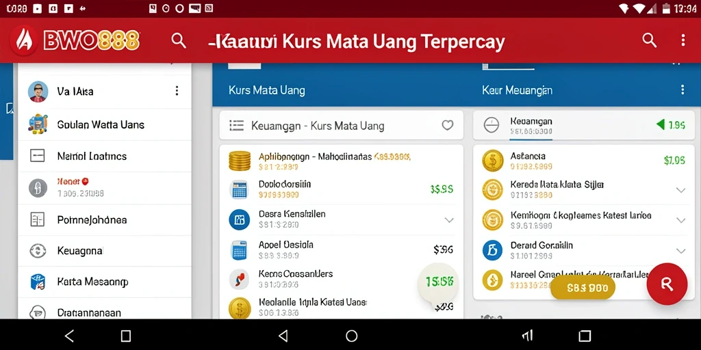 Antarmuka BWO888 menampilkan nilai tukar mata uang secara real-time dengan grafik yang informatif.