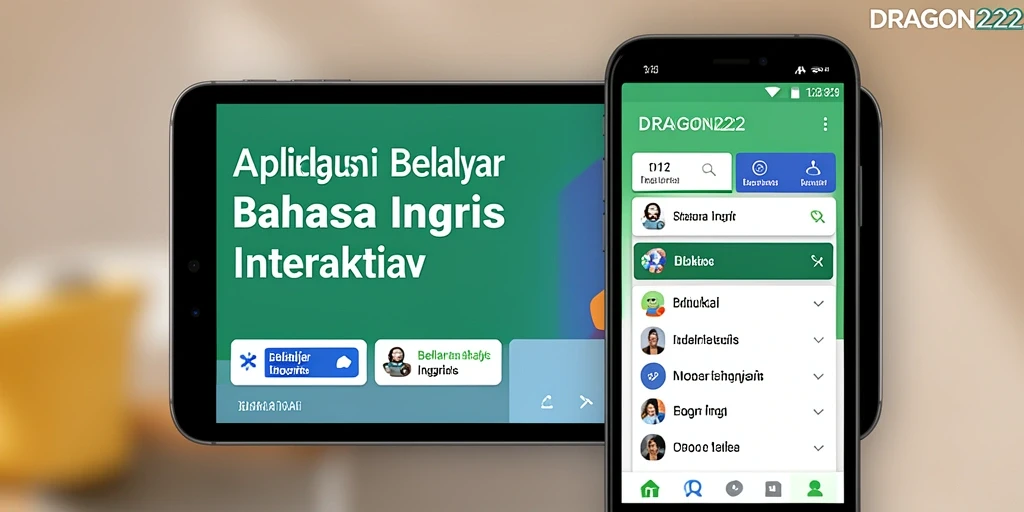 Tampilan antarmuka DRAGON222 yang ramah pengguna untuk belajar bahasa Inggris.