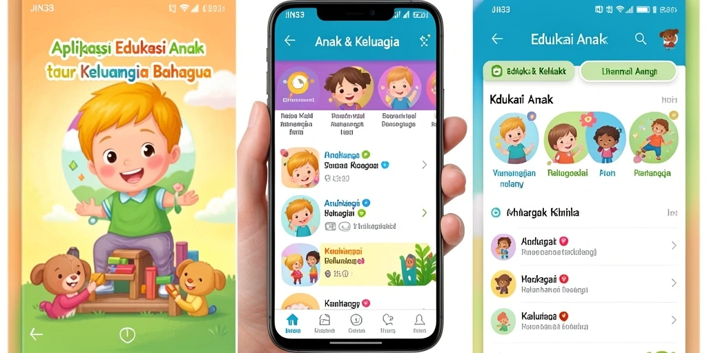 Antarmuka JIN33 yang menarik untuk pembelajaran anak.