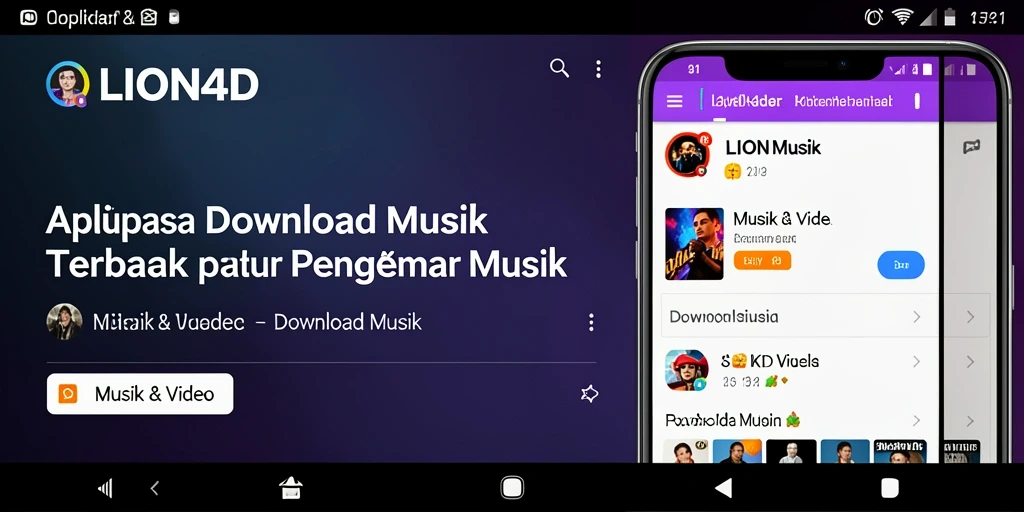 Antarmuka LION4D yang simpel dan mudah digunakan untuk Download Musik.