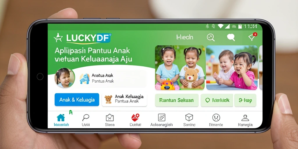 Antarmuka LUCKYDF yang ramah pengguna untuk pantauan anak.