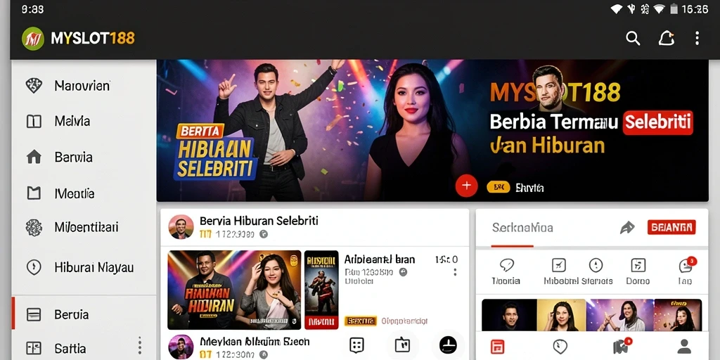 Antarmuka mudah digunakan dengan berita hiburan terkini.